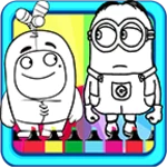 cartoon coloring book android application logo